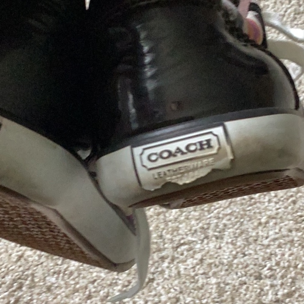 Coach Low-Top Canvas Sneakers in Purple, Orange & White - Picture 6 of 8